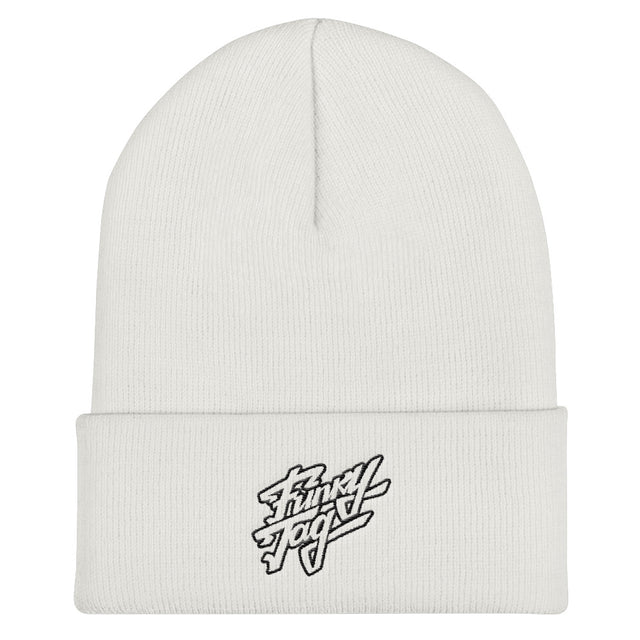 Cuffed Beanie "FunkyTag" White