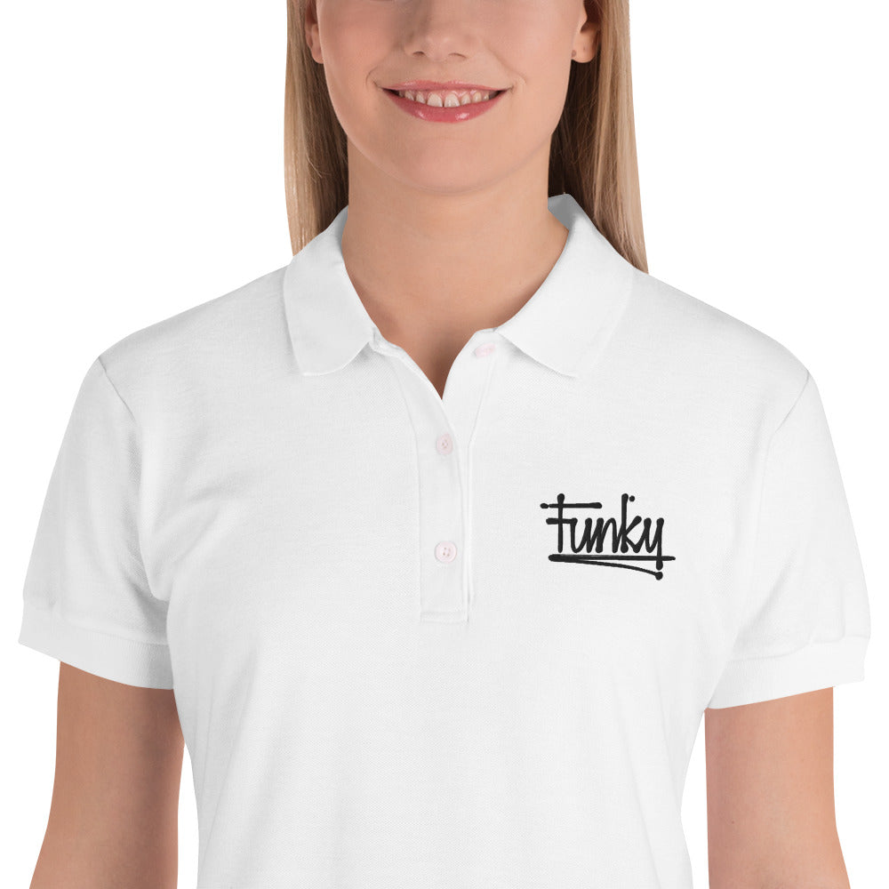 Embroidered Women's Polo Shirt "Funky"